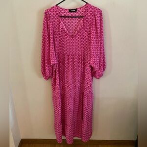 Miduo Hot Pink Loose Fit Maxi Dress